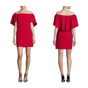 Trina Turk Zeal Off-The-Shoulder Cape Dress 4